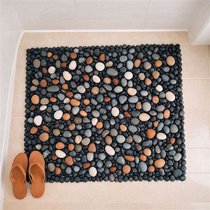 rock filled mat for a spa like vibe