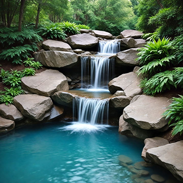 rock waterfall pool fountain