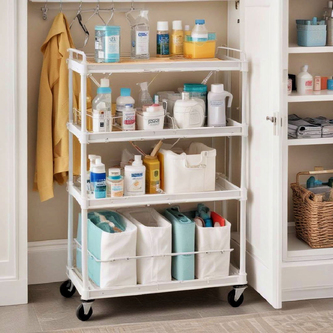 rolling cart for mobility and extra storage