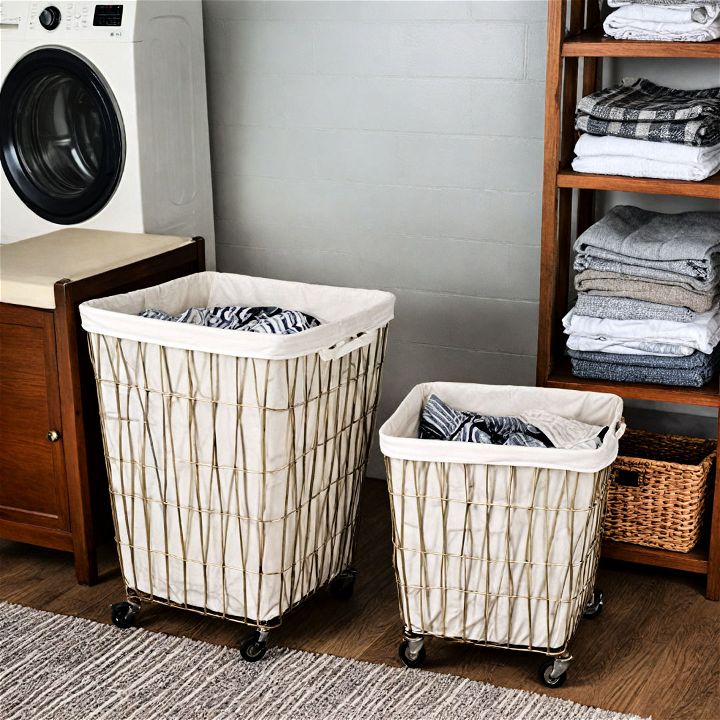 rolling laundry baskets for garage laundry room