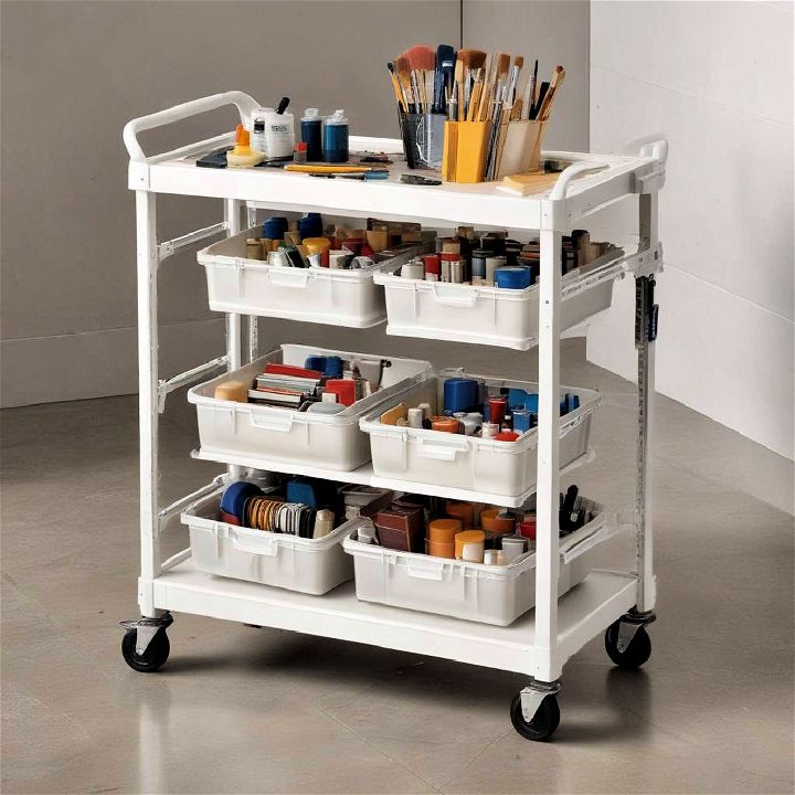 rolling storage cart for ample storage
