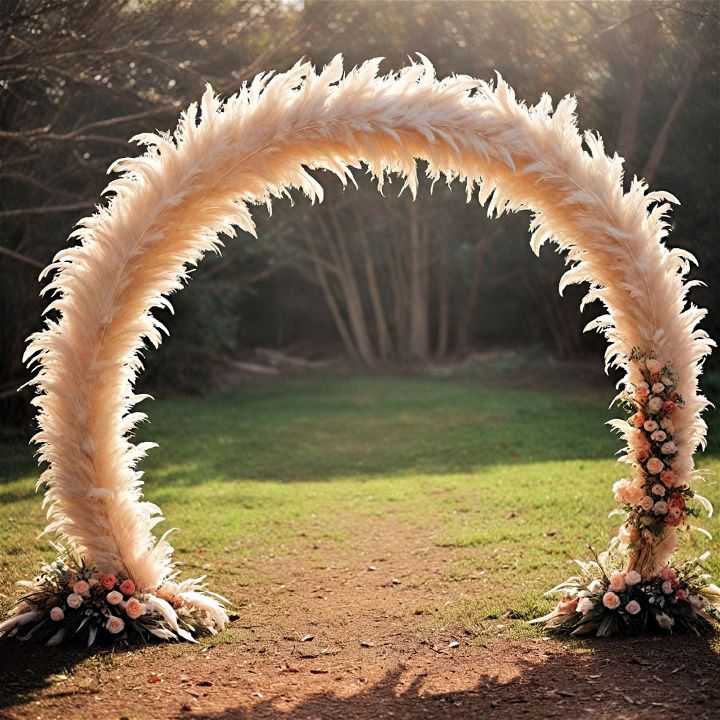 romantic and whimsical feather arch