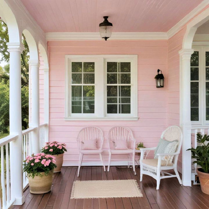 romantic pale pink porch color