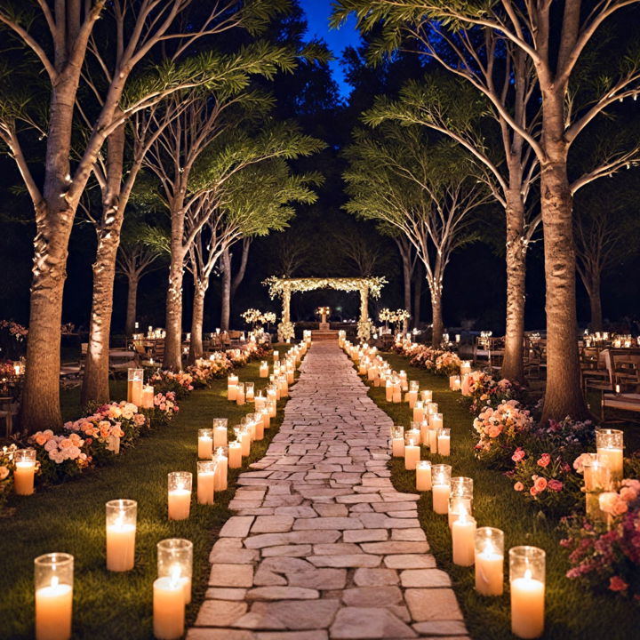 romantic pathways with candle lit lanterns