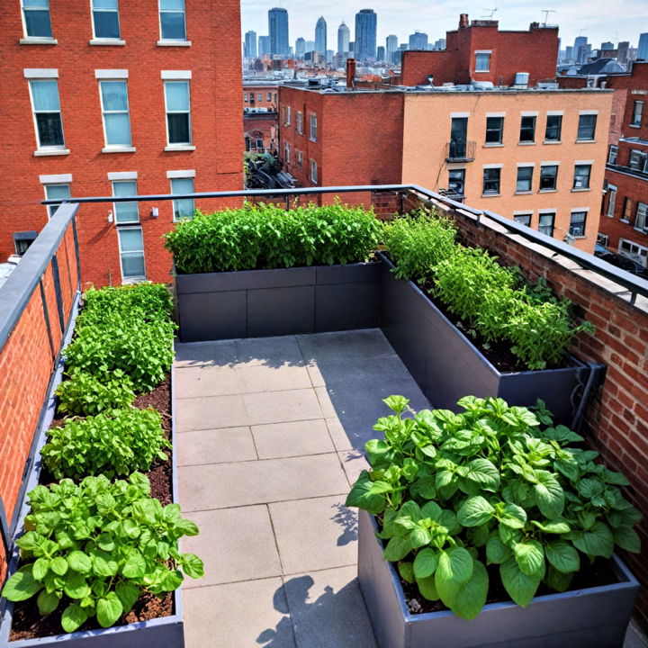 rooftop into a herb garden