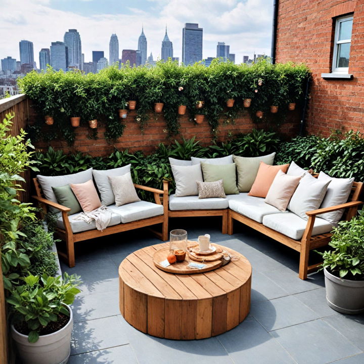 rooftop seating area