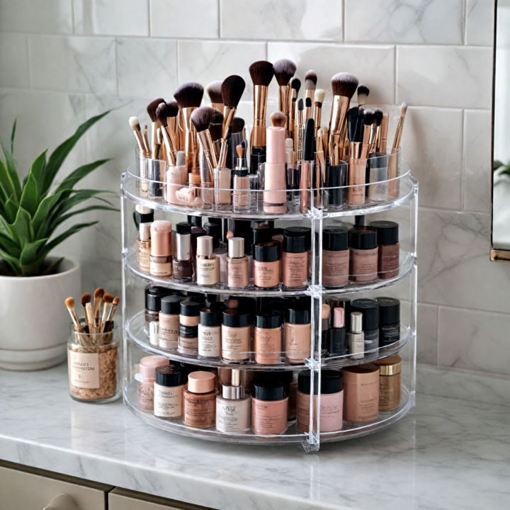 rotating makeup organizers for bathroom