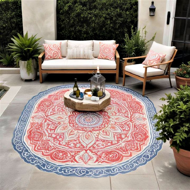 rug motif for concrete patio