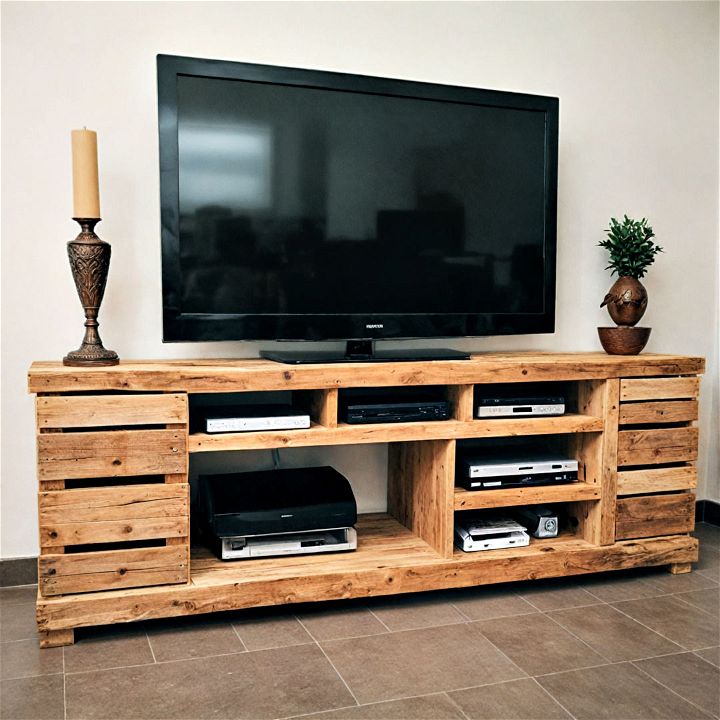rustic and eco friendly pallet tv stand