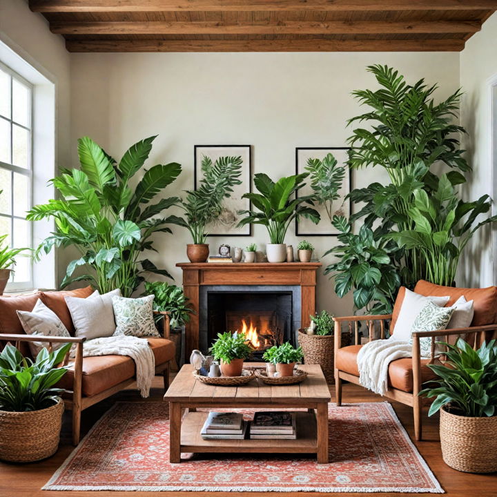 rustic and refreshing indoor plant decor