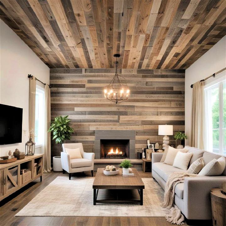 rustic barnwood ceiling accent