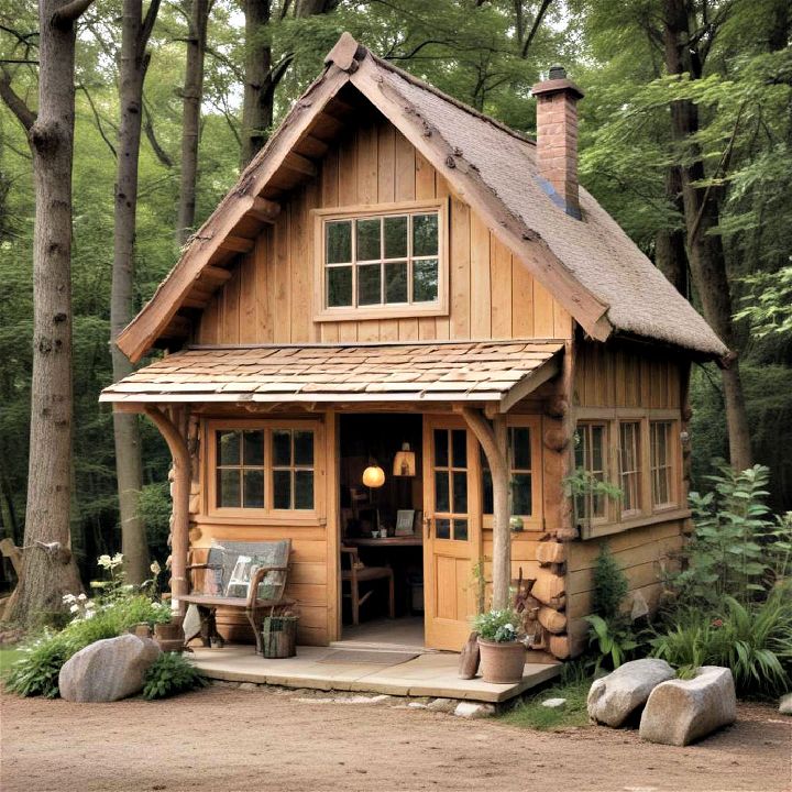 rustic cabin office for garden