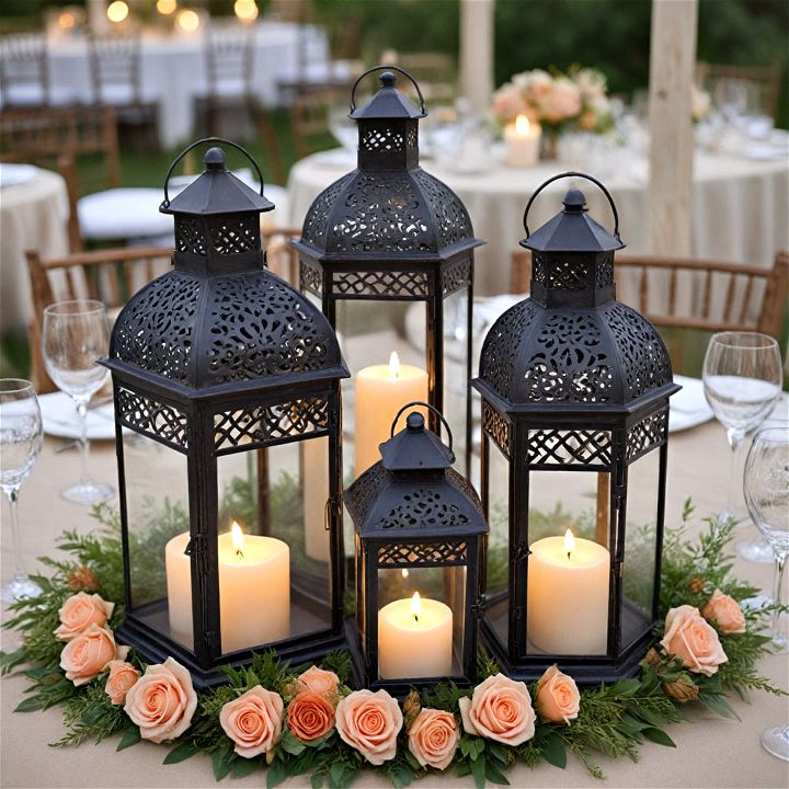 rustic charm lanterns with candles