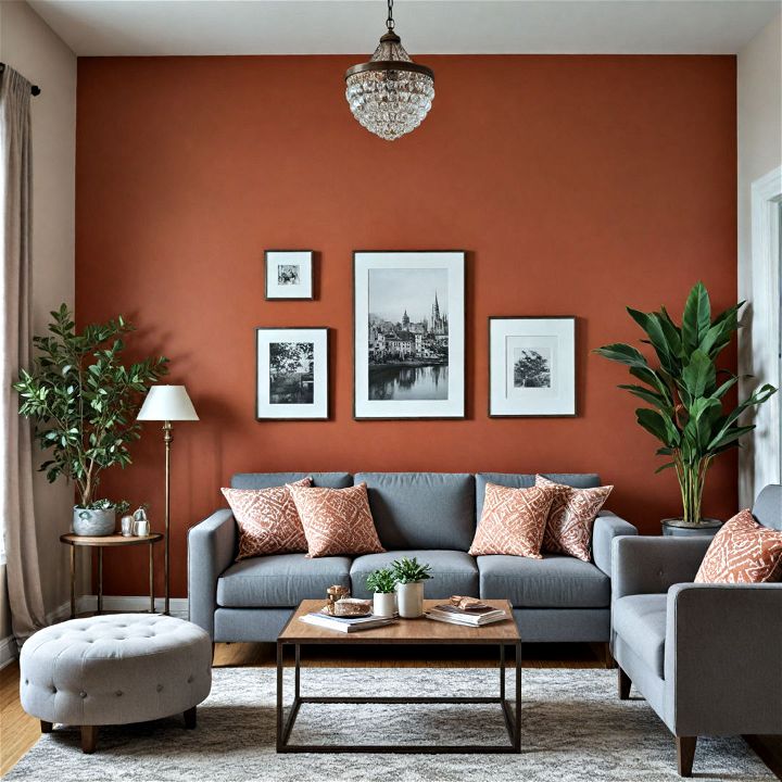 rustic charm rust red living room