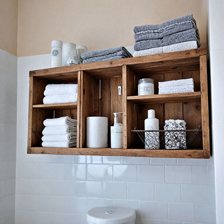 rustic crate shelves storage solution