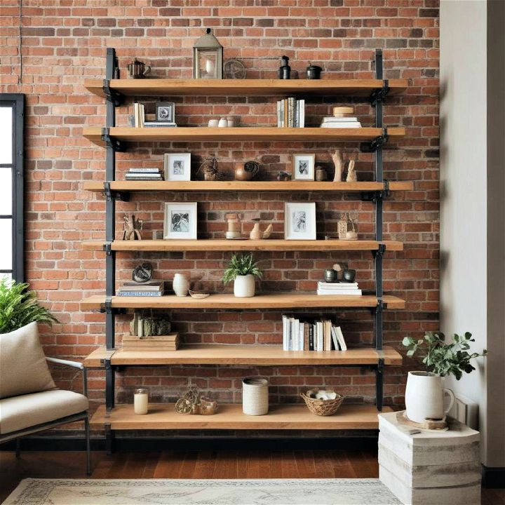 rustic elegance raw wood shelving