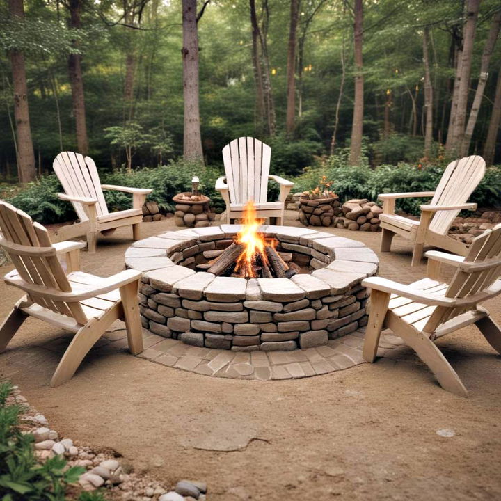 rustic fire pit gathering