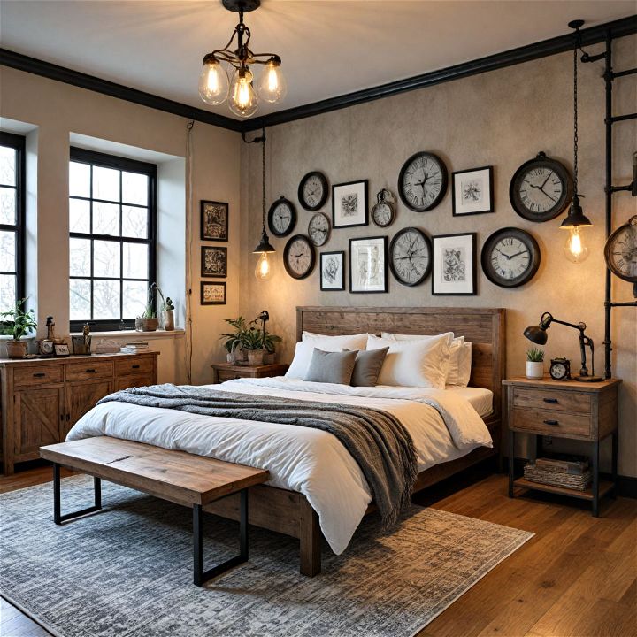 rustic industrial eclectic bedroom