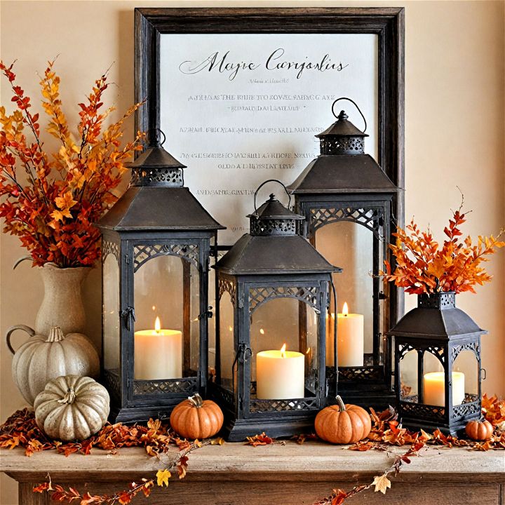 rustic lantern display to bring warmth