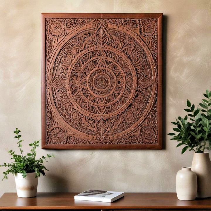 rustic leather wall art