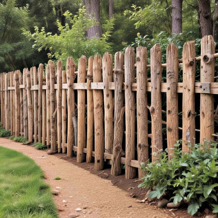 rustic log fence to add charm