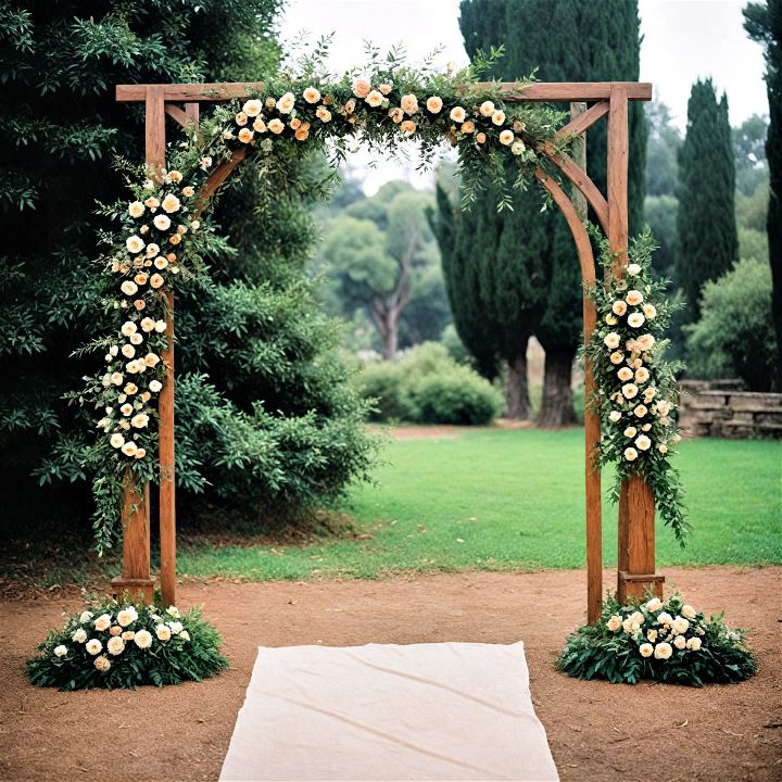 rustic natural wooden arch
