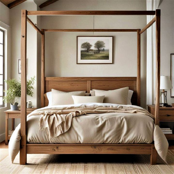 rustic prairie style canopy bed
