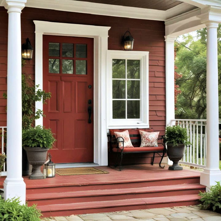 rustic red porch paint