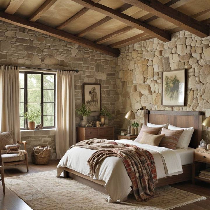 rustic retreat eclectic bedroom using natural elements