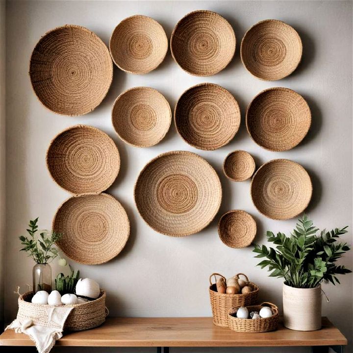 rustic woven baskets for wall decor