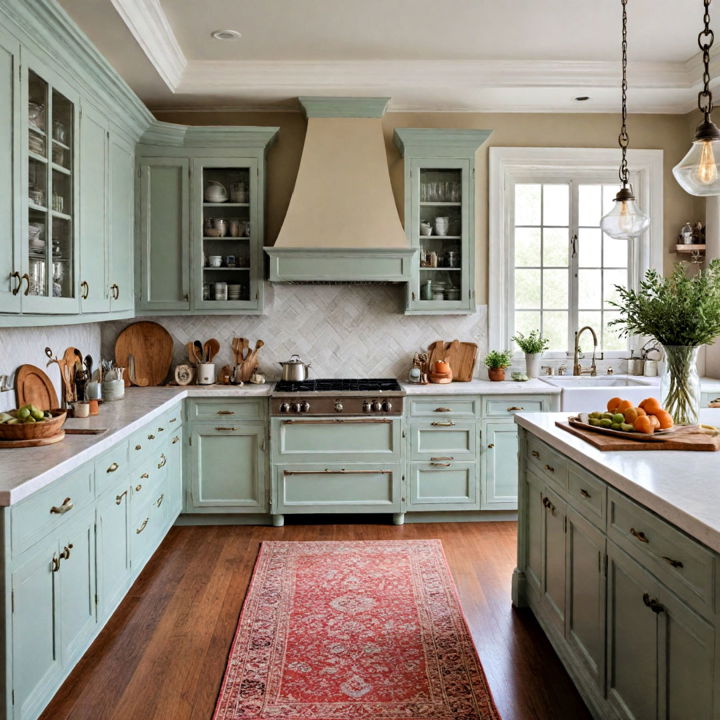 sage painted cabinetry