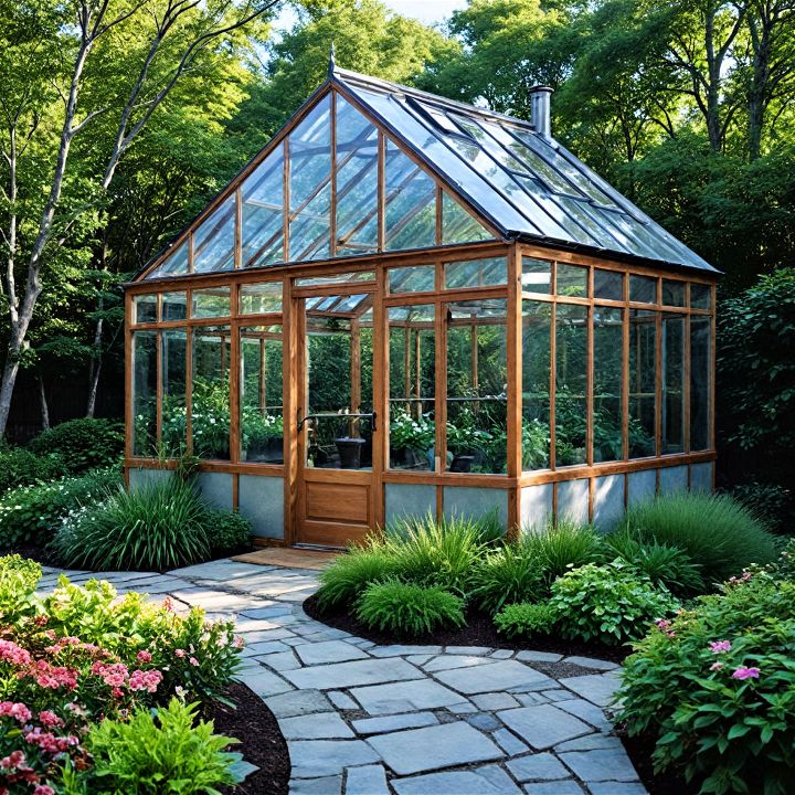 scandinavian style beautiful greenhouse