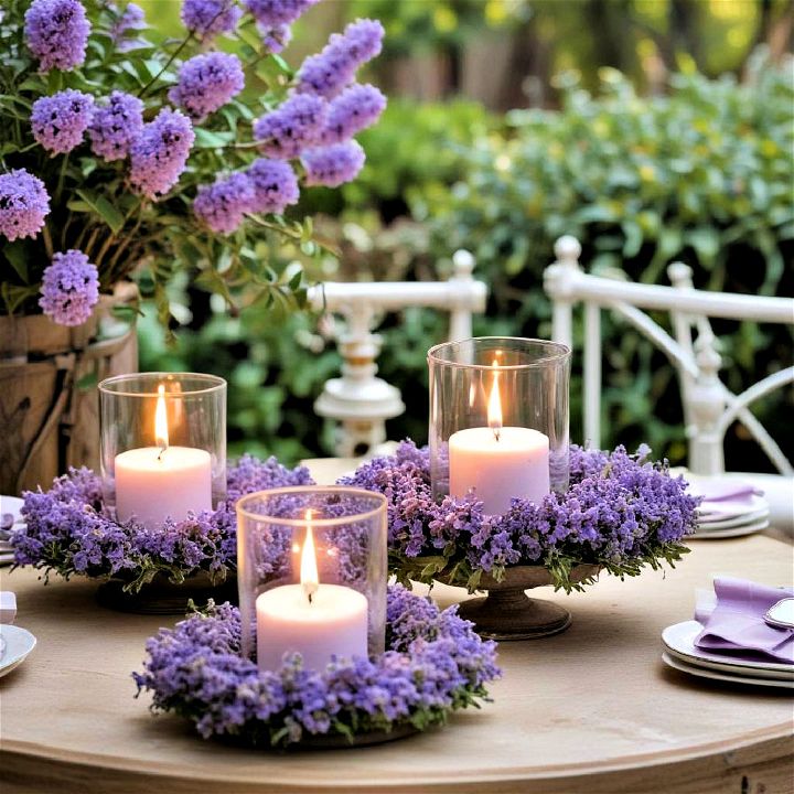 scented candle centerpieces for garden party