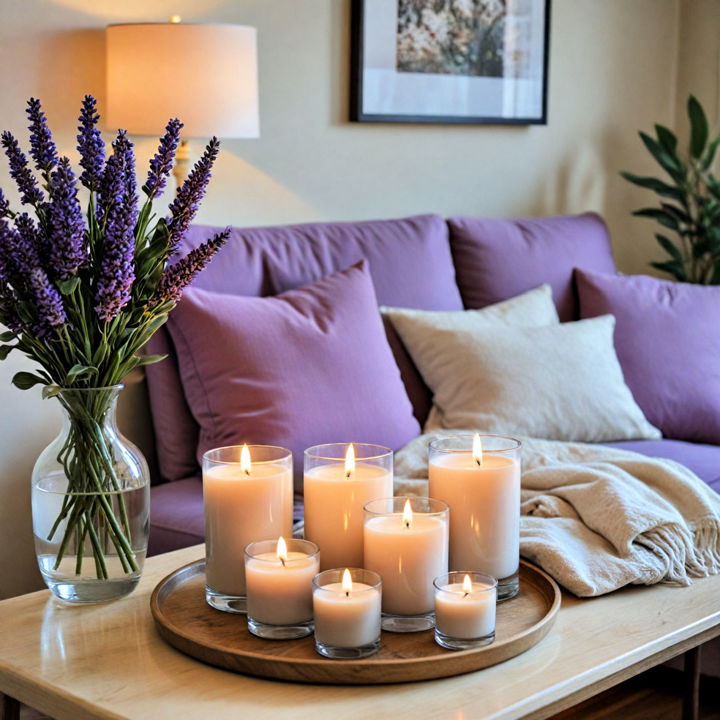 scented candles enhance the mood of living room