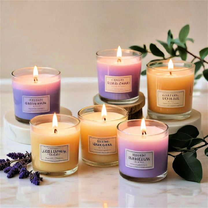 scented candles for a relaxing bathroom
