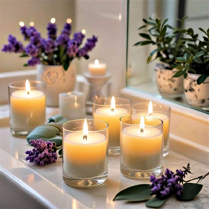 scented candles for a spa like ambiance