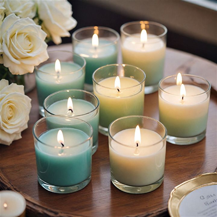 scented candles into centerpiece