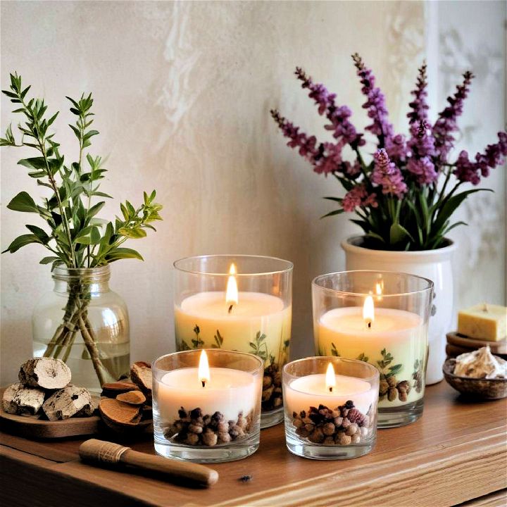 scented candles to enhance room’s mood