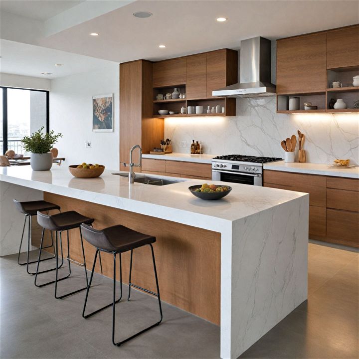 seamless countertop for minimalist kitchen