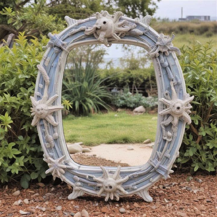 seaside theme garden mirror
