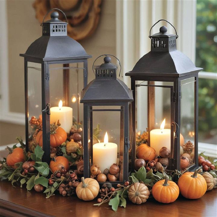 seasonal lanterns centerpiece