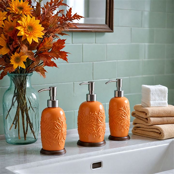 seasonal soap dispensers for fall bathroom
