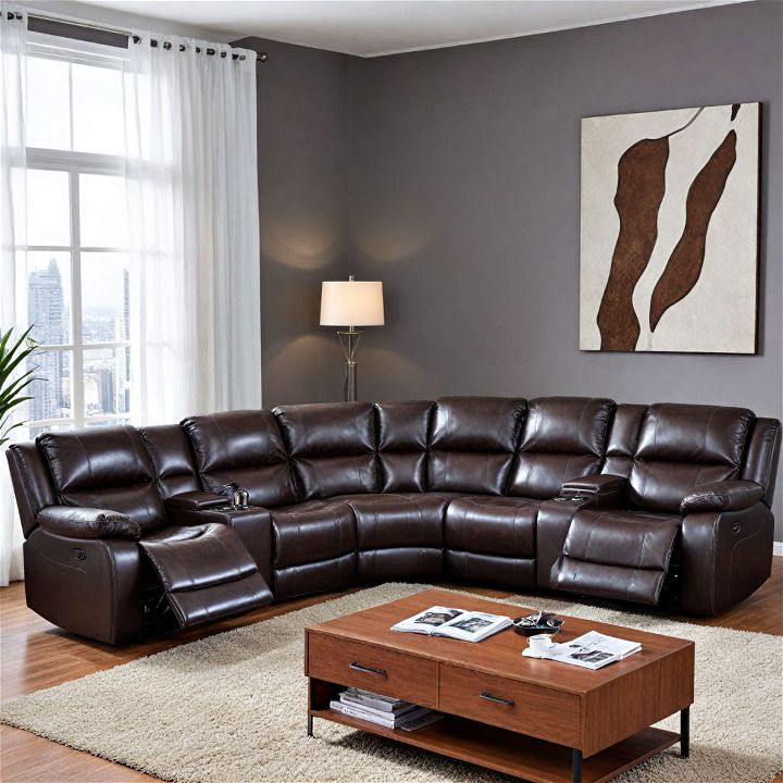 sectional with built in cupholders and consoles