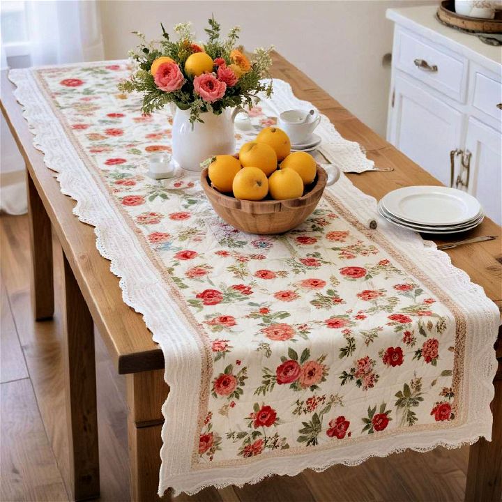 shabby chic kitchen quilted linens