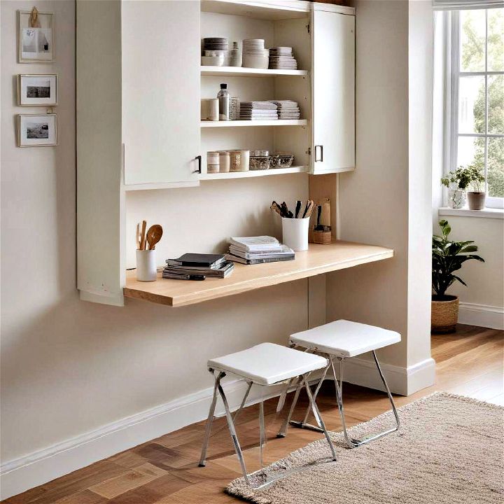 shelf with hidden folding table
