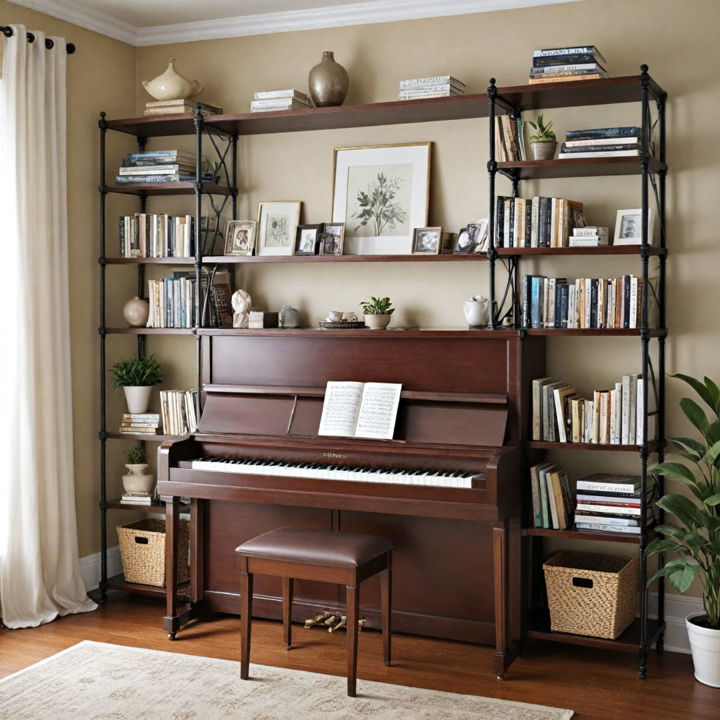 shelving units for piano room