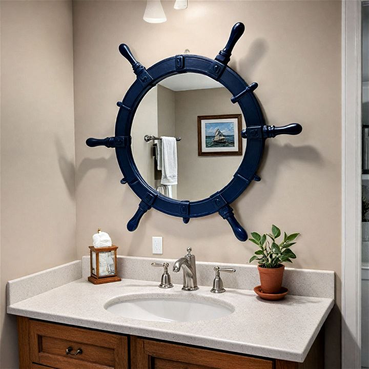 ship wheel mirror