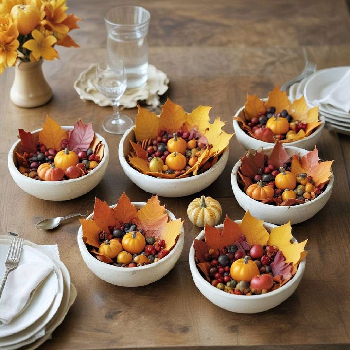 simple autumn leaf bowls