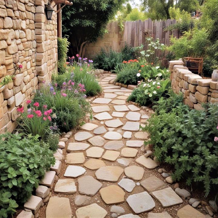simple mediterranean garden pathway