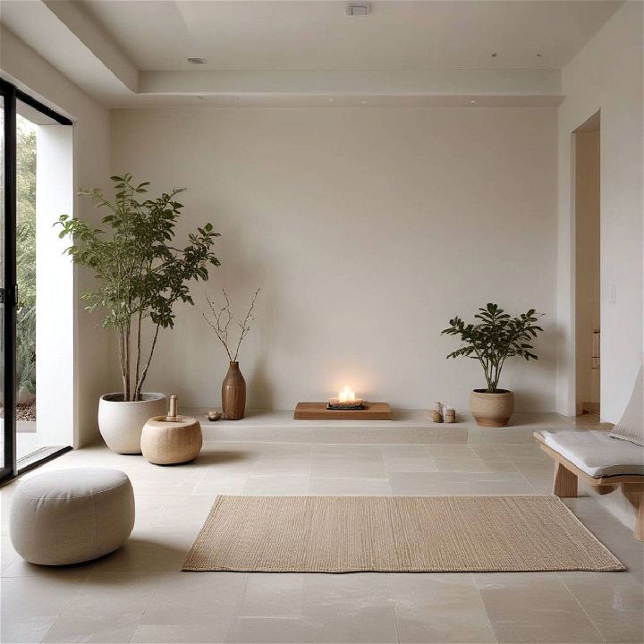 simple minimalistic meditation space